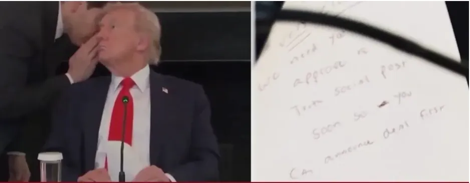 Beyaz Saray’da dikkat çeken an! Rubio’dan  Trump’a Objektiflerden Kaçamayan gizemli not